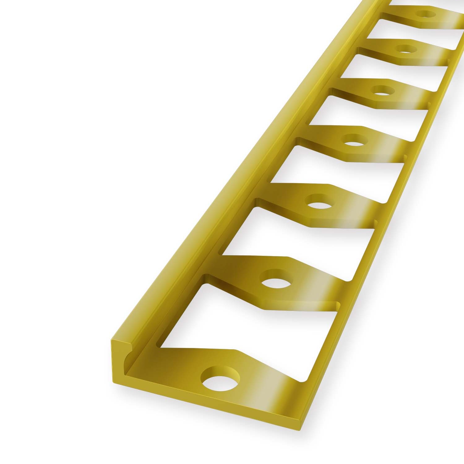 Einfassprofil 6 x 21 x 2500 mm Messing Poliert Abschlussprofil  Geschlossen Gestanzt Küberit von Küberit