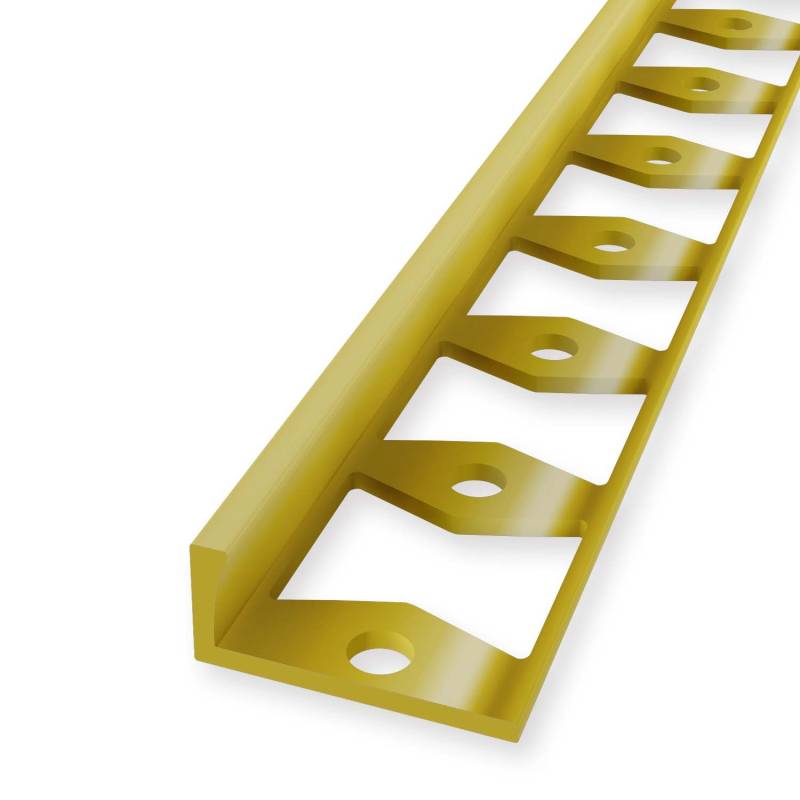 Einfassprofil 9.5 x 22.5 x 2500 mm Messing Poliert Abschlussprofil  Geschlossen Gestanzt Küberit von Küberit