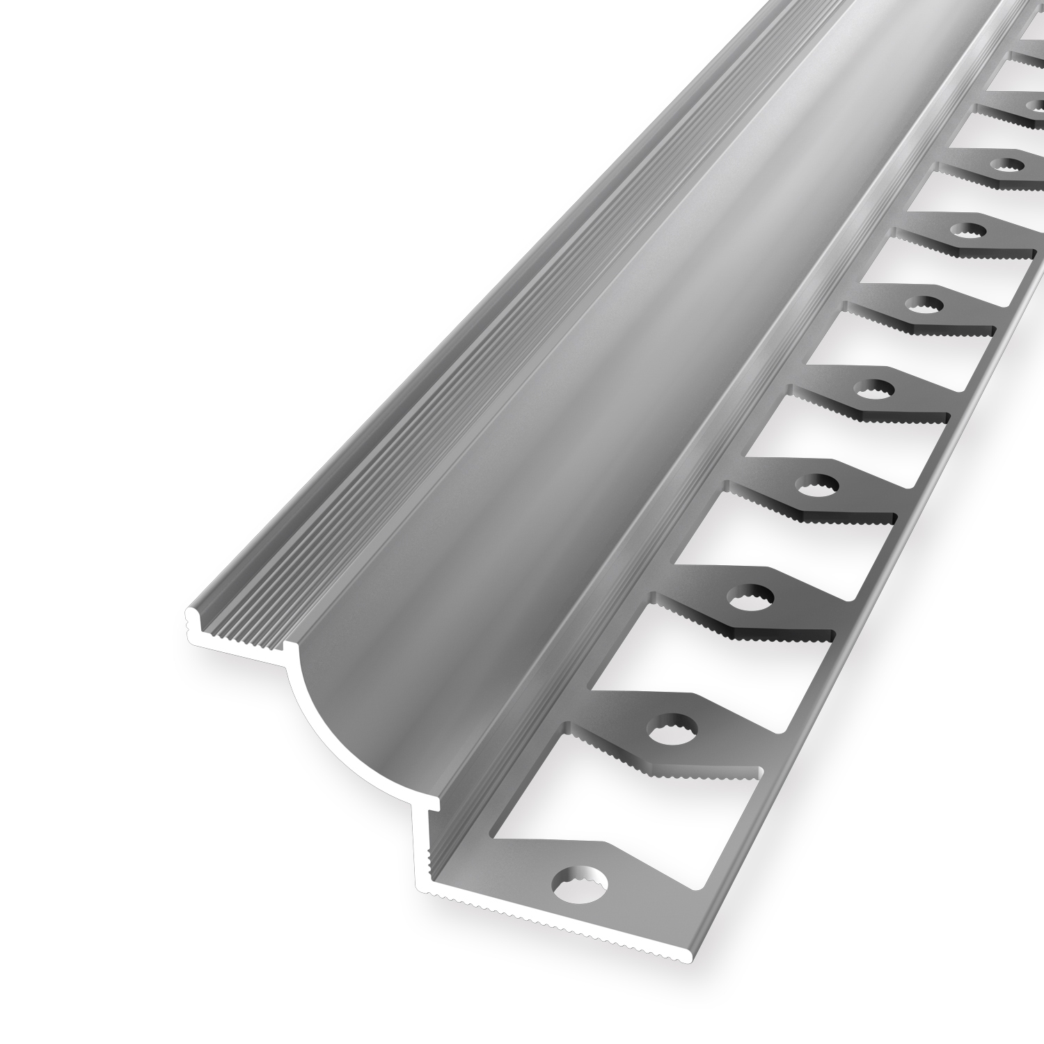 Hohlkehlprofil 8 x 40 x 2500 mm Einfasshöhe 8 mm Aluminium Wandkantenprofil Gestanzt Küberit von Küberit