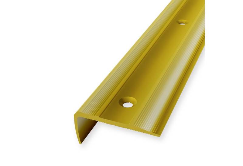Küberit Treppenkantenprofil 16 x 38 x 2500 mm Winkelprofil Messing Gebohrt Messing Poliert von Küberit
