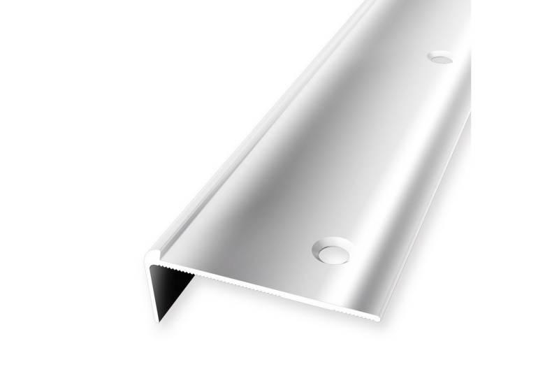 Küberit Treppenkantenprofil 18.5 x 48 x 2500 mm Winkelprofil Alu poliert Gebohrt Aluminium von Küberit