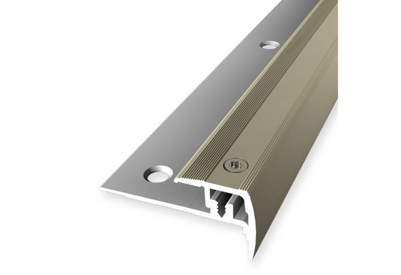 Küberit Treppenkantenprofil 21 x 21.5 x 2700 mm Winkelprofil Sand Gebohrt Aluminium von Küberit