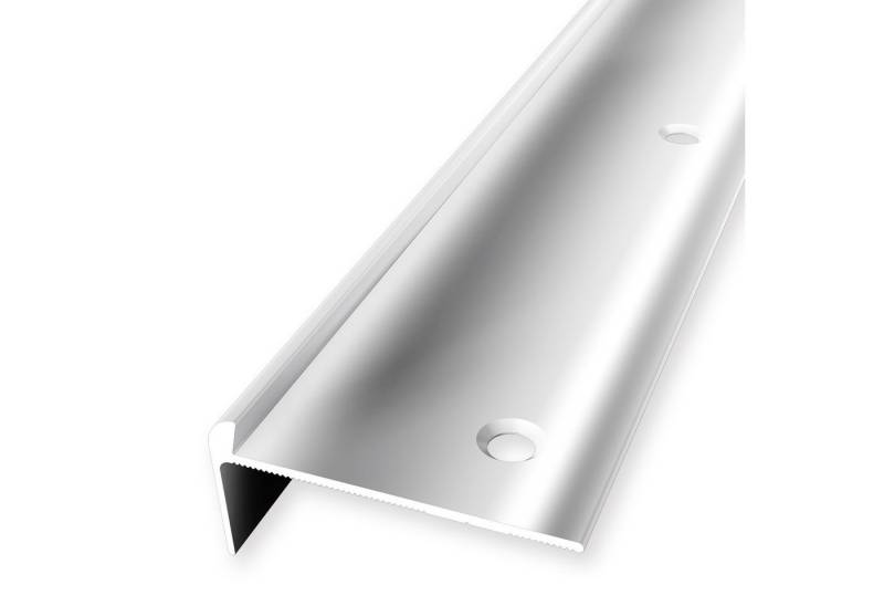 Küberit Treppenkantenprofil 21 x 48 x 2500 mm Winkelprofil Alu poliert Gebohrt Aluminium von Küberit