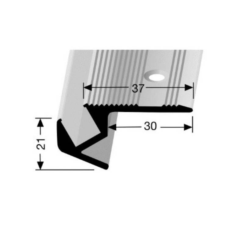 Küberit Treppenkantenprofil 23.5 x 23.5 x 2500 mm Winkelprofil für LEDs Edelstahloptik Gebohrt von Küberit