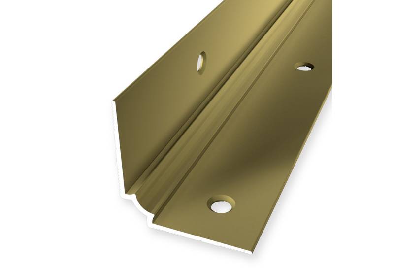 Küberit Treppenkantenprofil 29 x 29 x 2500 mm Treppen-Innenwinkel Gold Gebohrt Aluminium von Küberit
