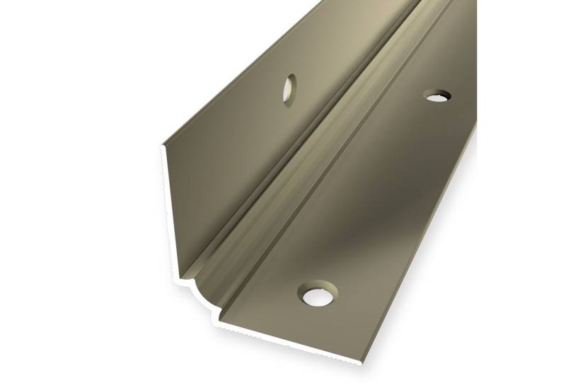 Küberit Treppenkantenprofil 29 x 29 x 2500 mm Treppen-Innenwinkel Sand Gebohrt Aluminium von Küberit