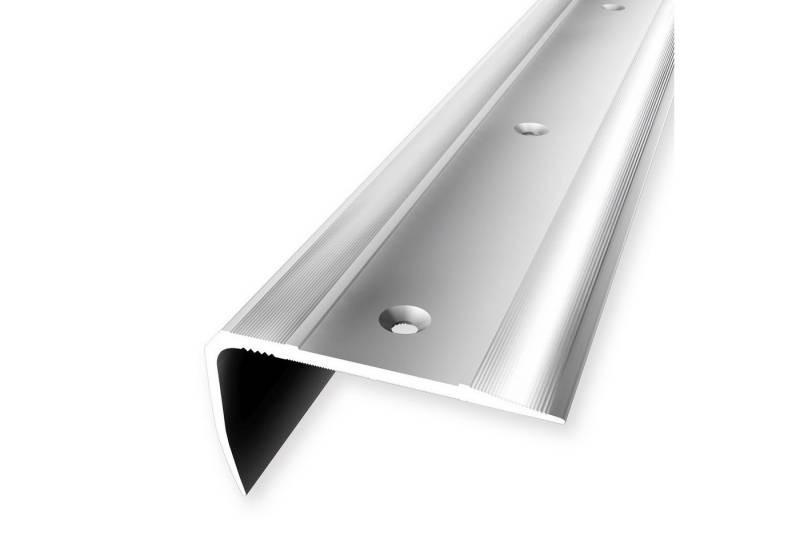 Küberit Treppenkantenprofil 29 x 53 x 2500 mm Winkelprofil Alu poliert Gebohrt Aluminium von Küberit