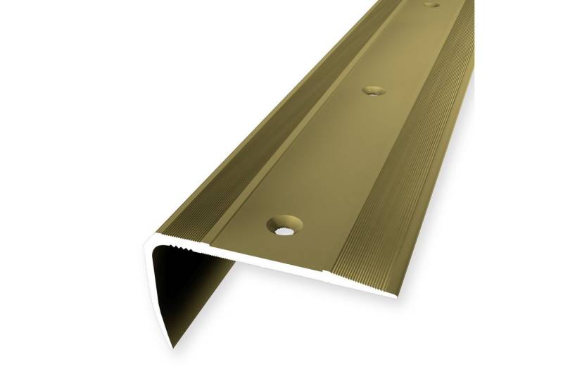 Küberit Treppenkantenprofil 29 x 53 x 2500 mm Winkelprofil Gold Gebohrt Aluminium von Küberit