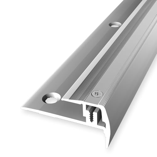 Küberit | Treppenkantenprofil 320 Euro - Step Champion | Breite: 23 mm | Höhenausgleich: 7-16 mm | Länge: 2700 mm | Aluminiumprofil | Silber von Küberit