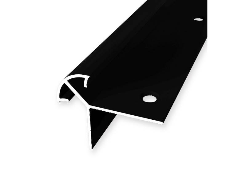 Küberit Treppenkantenprofil 40 x 50 x 2500 mm Winkelprofil Schwarz Gebohrt Aluminium von Küberit