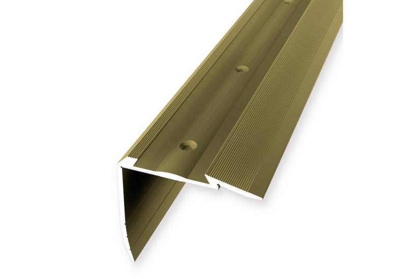 Küberit Treppenkantenprofil 49.7 x 54 x 2500 mm Winkelprofil Gold Gebohrt Aluminium von Küberit