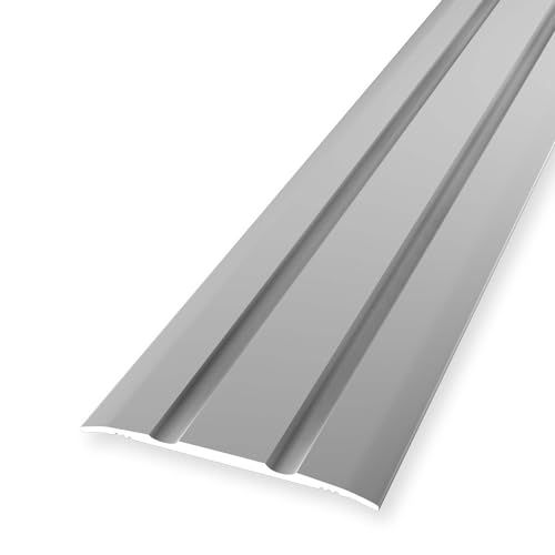 Übergangsleiste 2.5 x 38 x 1000 mm Übergangsschiene Übergangsprofil Aluminium eloxiert Geriffelt Selbstklebend Silber von Küberit