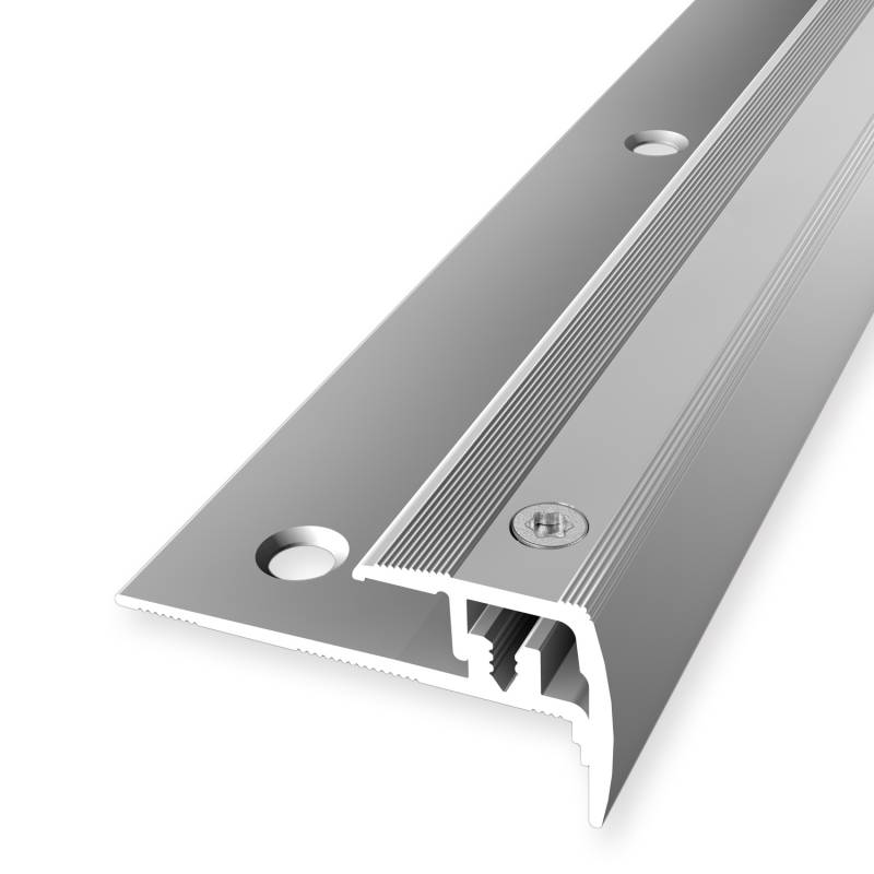 Winkelprofil 21 x 21.5 mm Aluminium Treppenkantenprofil Geriffelt Versenkt Gebohrt Küberit von Küberit