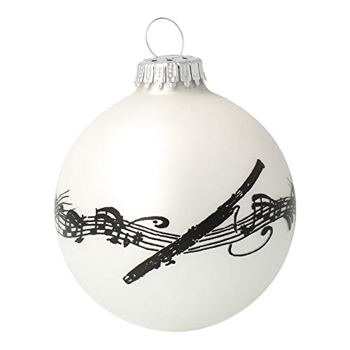Weihnachtskugel Glas Verschiedene Instrumente - schönes Geschenk für Musiker (weiß, Fagott) von KÜBLER Workwear