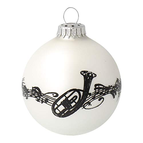 Weihnachtskugel Glas Verschiedene Instrumente - schönes Geschenk für Musiker (weiß, Tenorhorn) von KÜBLER Workwear