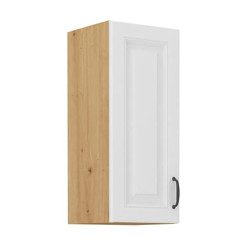 Hängeschrank 30 cm Stilo Weiss + Eiche Artisan Küchenzeile Küchenblock Küche von Kuechen-preisbombe