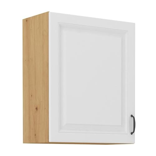 Hängeschrank 60 cm Stilo Weiss + Eiche Artisan Küchenzeile Küchenblock Küche von Kuechen-preisbombe