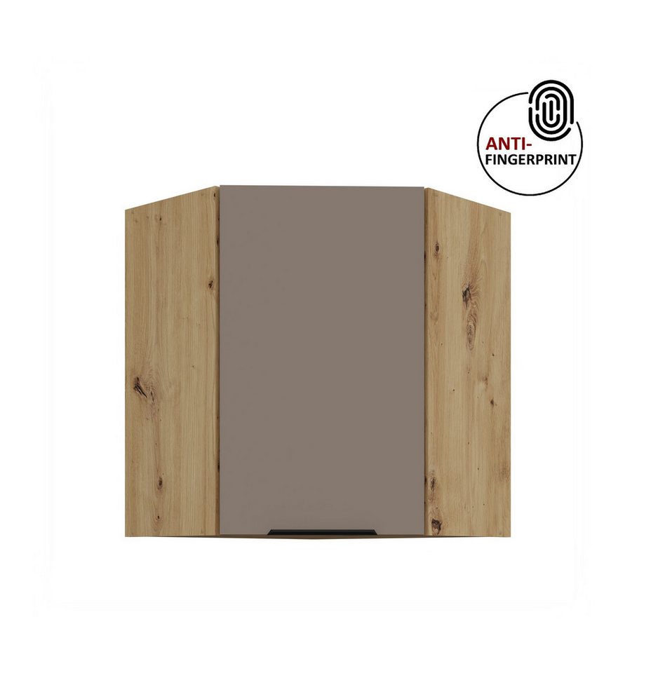 Küchen-Preisbombe Eckhängeschrank 60x60 cm Küche ARIA Sandgrau ultra matt Anti Fingerprint Küchenzeile von Küchen-Preisbombe