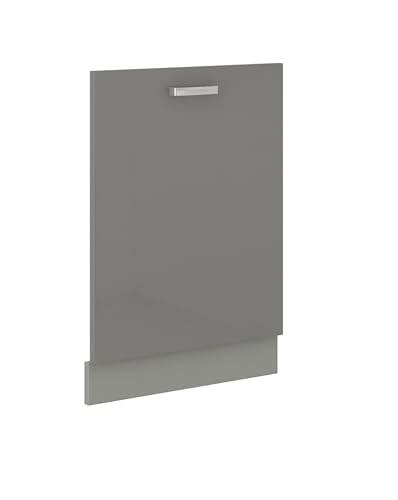 Frontblende Geschirrspüler vollintegriert 60 cm Grau Hochglanz Küche Grey Bianca von Kuechen-preisbombe