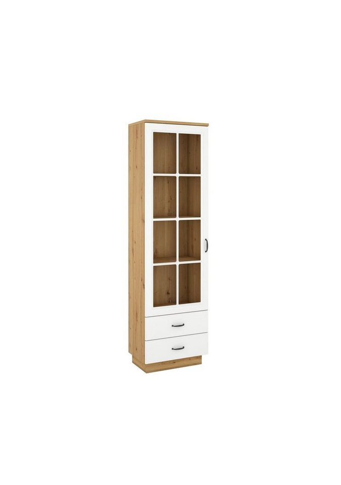Küchen-Preisbombe Glasvitrine Vitrine Stilo 60 cm Esszimmer Landhaus Weiß Eiche Artisan Küche von Küchen-Preisbombe