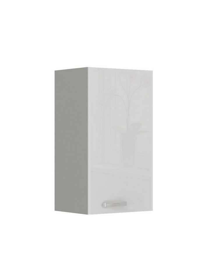 Küchen-Preisbombe Hängeschrank 40 cm Küche Bianca Weiß Hochglanz + Grau Küchenzeile Küchenblock von Küchen-Preisbombe
