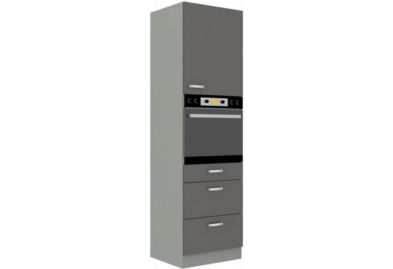 Küchen-Preisbombe Hochschrank 60 cm Küche Bianca Grey Grau Hochglanz Küchenzeile Küchenblock von Küchen-Preisbombe