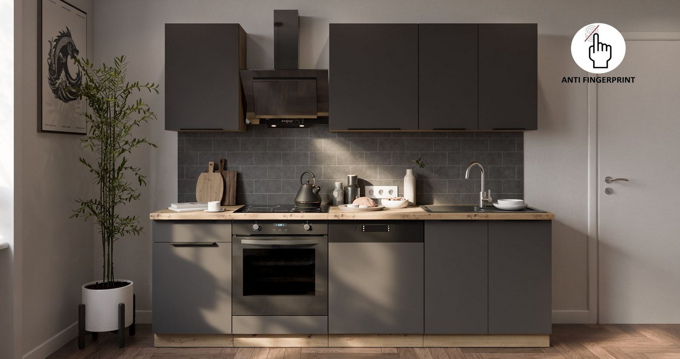 Küchen-Preisbombe Küchenzeile ARIA K-AR Basic 250 cm Anti Fingerprint Küchenblock Küche Einbauküche Küchen-Preisbombe Küchenzeile ARIA K-AR Basic 250 cm Anti Fingerprint Küchenblock Küche Einbauküche von Küchen-Preisbombe