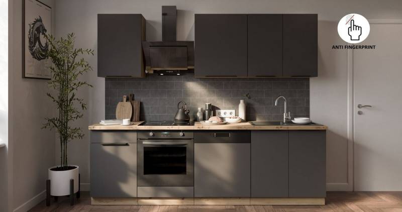 Küchen-Preisbombe Küchenzeile ARIA K-AR Basic 250 cm Anti Fingerprint Küchenblock Küche Einbauküche Küchen-Preisbombe Küchenzeile ARIA K-AR Basic 250 cm Anti Fingerprint Küchenblock Küche Einbauküche von Küchen-Preisbombe