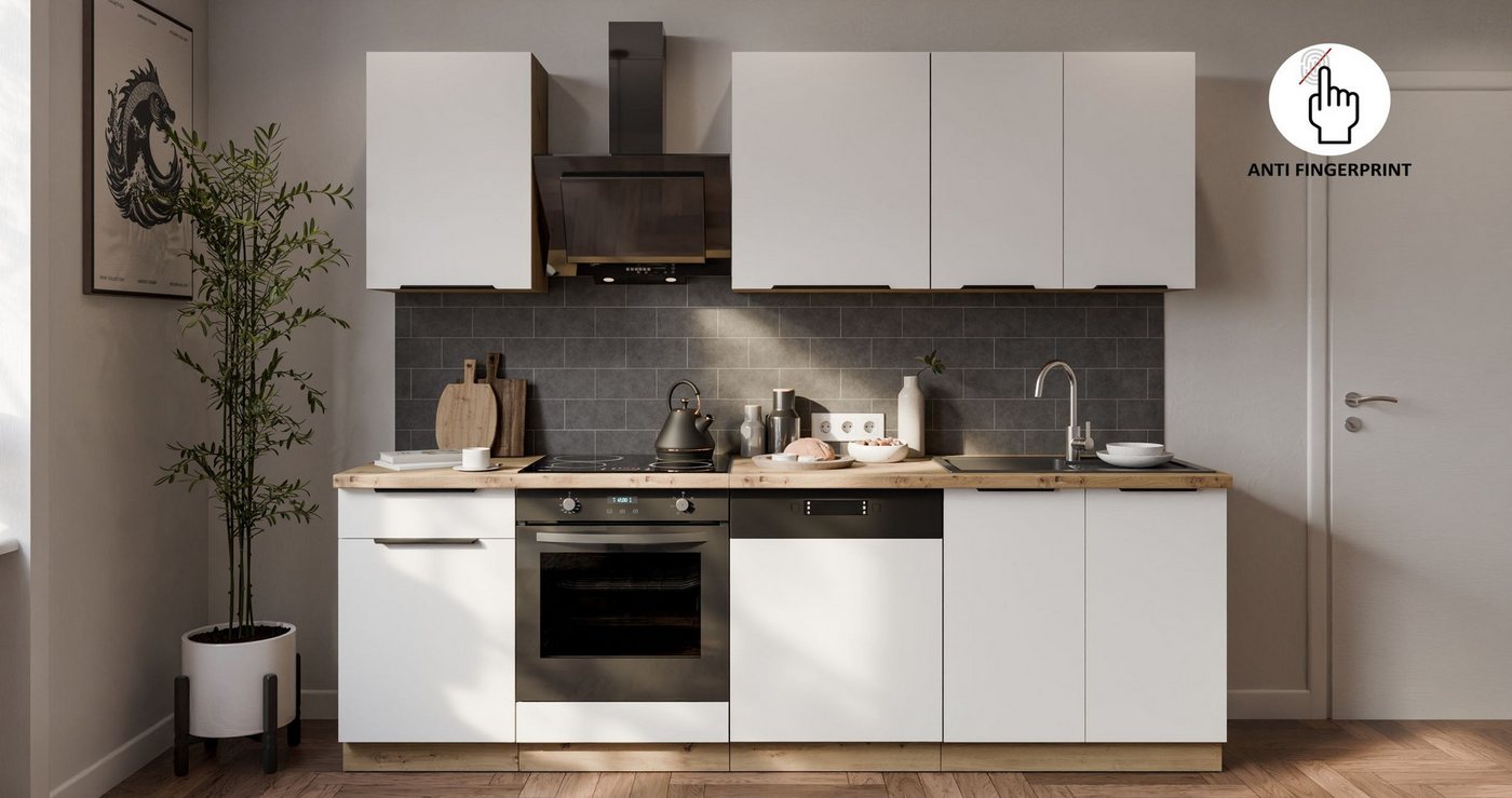Küchen-Preisbombe Küchenzeile ARIA K-AR Basic 250 cm Anti Fingerprint Küchenblock Küche Einbauküche Küchen-Preisbombe Küchenzeile ARIA K-AR Basic 250 cm Anti Fingerprint Küchenblock Küche Einbauküche von Küchen-Preisbombe