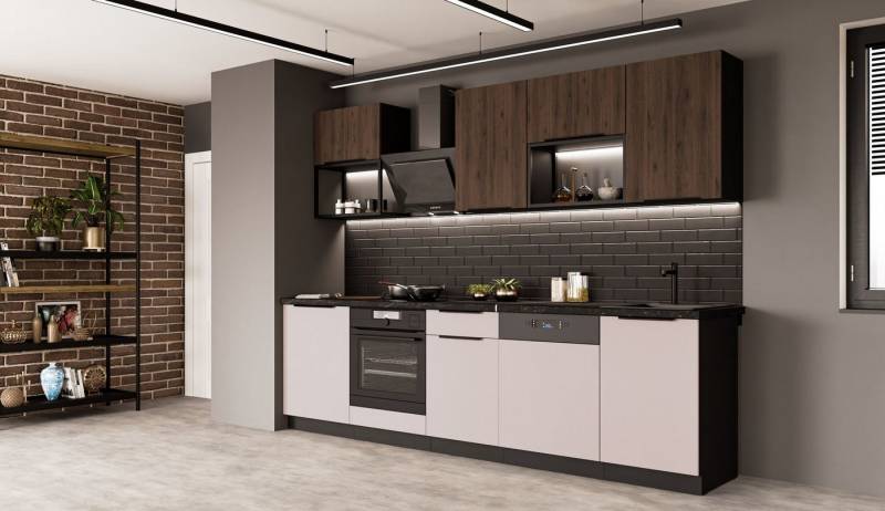 Küchen-Preisbombe Küchenzeile ARONA + MONZA BASIC LOFT 280 cm Küchenblock Küche Nußbaum Kaschmir Küchen-Preisbombe Küchenzeile ARONA + MONZA BASIC LOFT 280 cm Küchenblock Küche Nußbaum Kaschmir von Küchen-Preisbombe