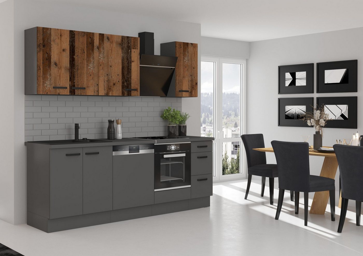 Küchen-Preisbombe Küchenzeile NESSA + OLD STYLE Basic 240 Küchenzeile Küchenblock Old Wood Optik Küchen-Preisbombe Küchenzeile NESSA + OLD STYLE Basic 240 Küchenzeile Küchenblock Old Wood Optik von Küchen-Preisbombe