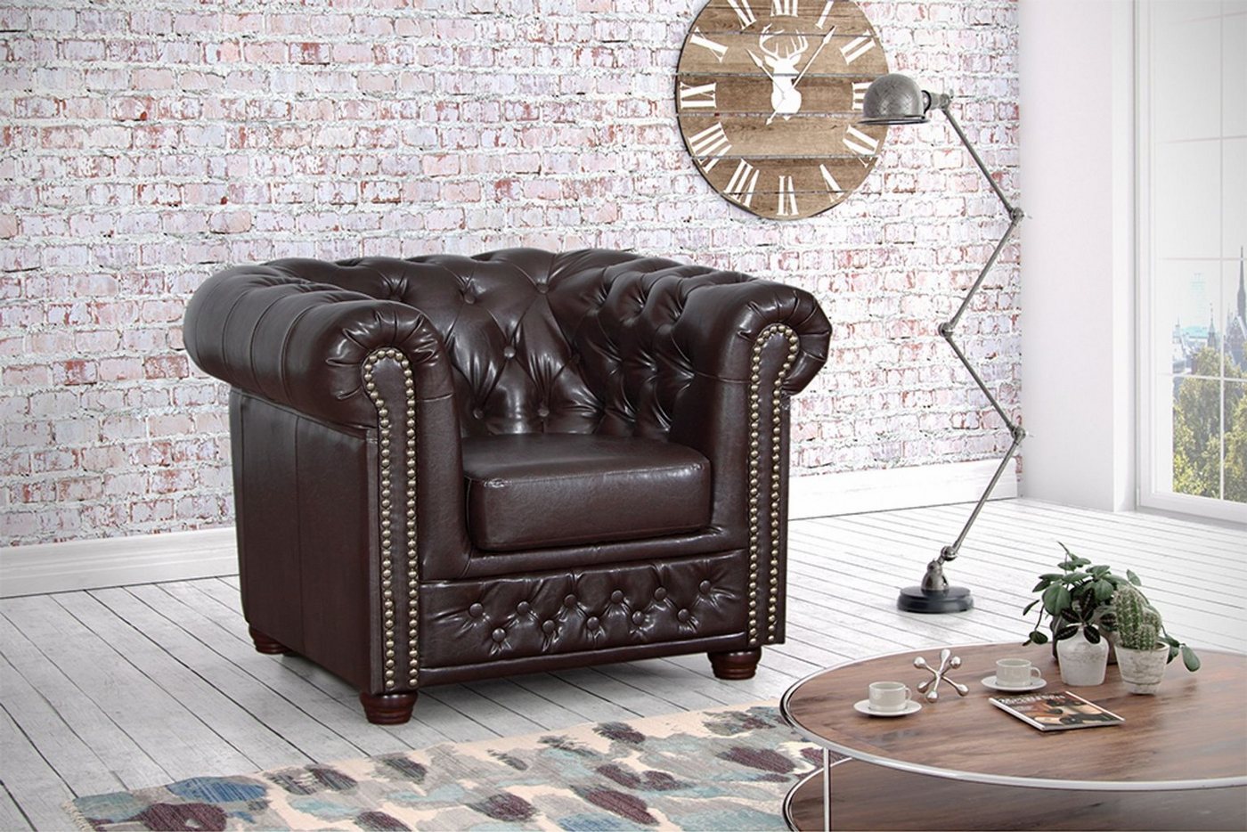 Küchen-Preisbombe Sessel 1 Sitzer in Kunstleder Vintage braun Couch Polstersofa Sofa Küchen-Preisbombe Sessel 1 Sitzer in Kunstleder Vintage braun Couch Polstersofa Sofa von Küchen-Preisbombe