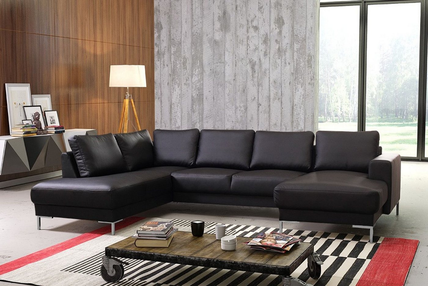 Küchen-Preisbombe Sofa Couch Ecksofa Eckcouch Wohnlandschaft Kunstleder schwarz SILVIO XXL, Sofa in U-Form Küchen-Preisbombe Sofa Couch Ecksofa Eckcouch Wohnlandschaft Kunstleder schwarz SILVIO XXL, Sofa in U-Form von Küchen-Preisbombe