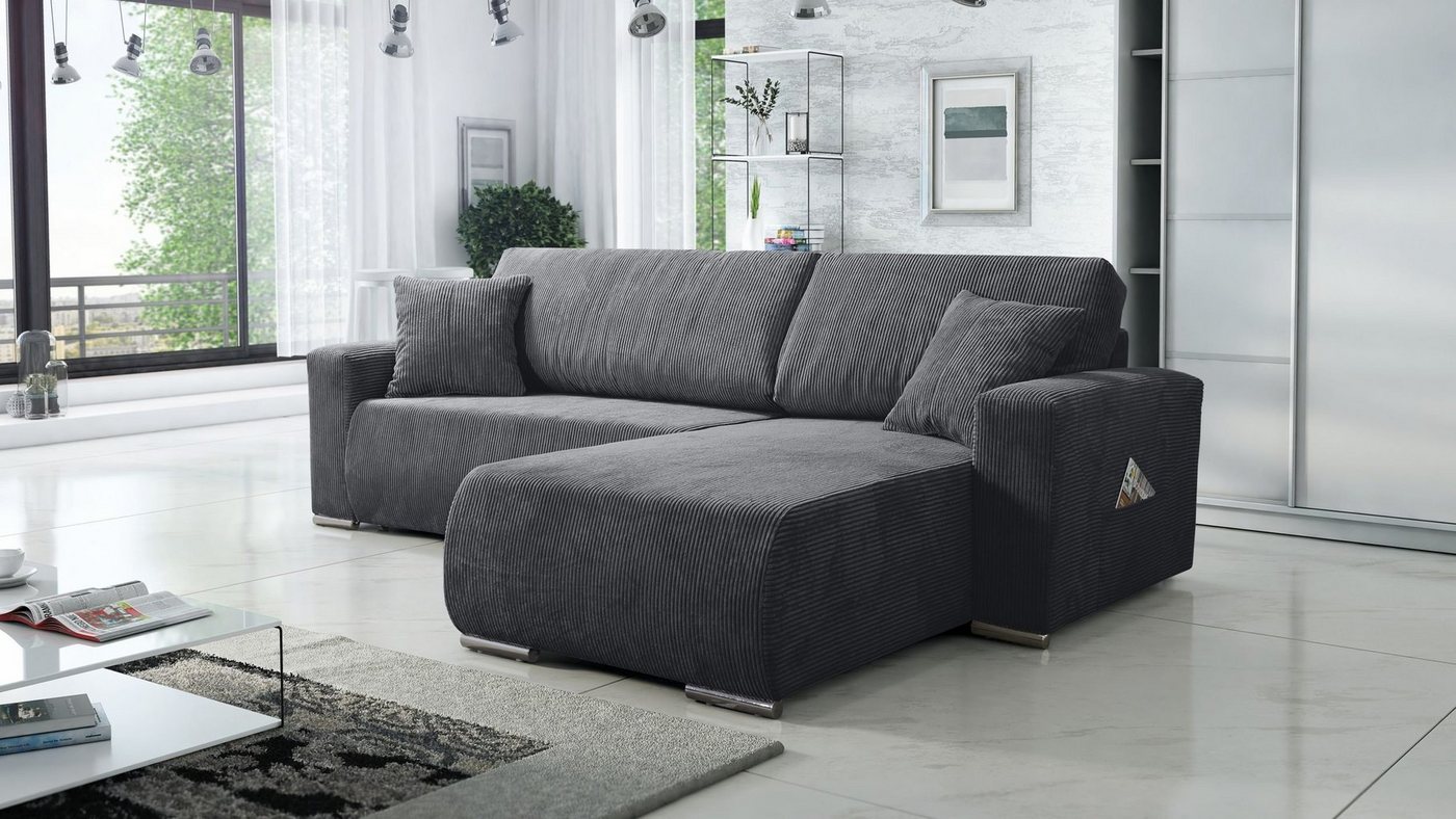 Küchen-Preisbombe Sofa Sofa Couch Ecksofa Eckcouch Wohnlandschaft Schlaffunktion Lincoln Cord, Sofa in L-Form von Küchen-Preisbombe