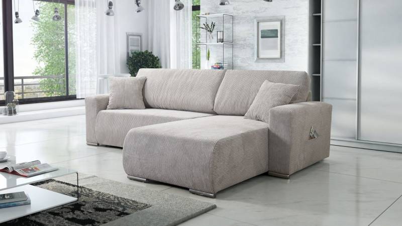 Küchen-Preisbombe Sofa Couch Ecksofa Eckcouch Wohnlandschaft Schlaffunktion Lincoln Cordstoff, Sofa in L-Form von Küchen-Preisbombe