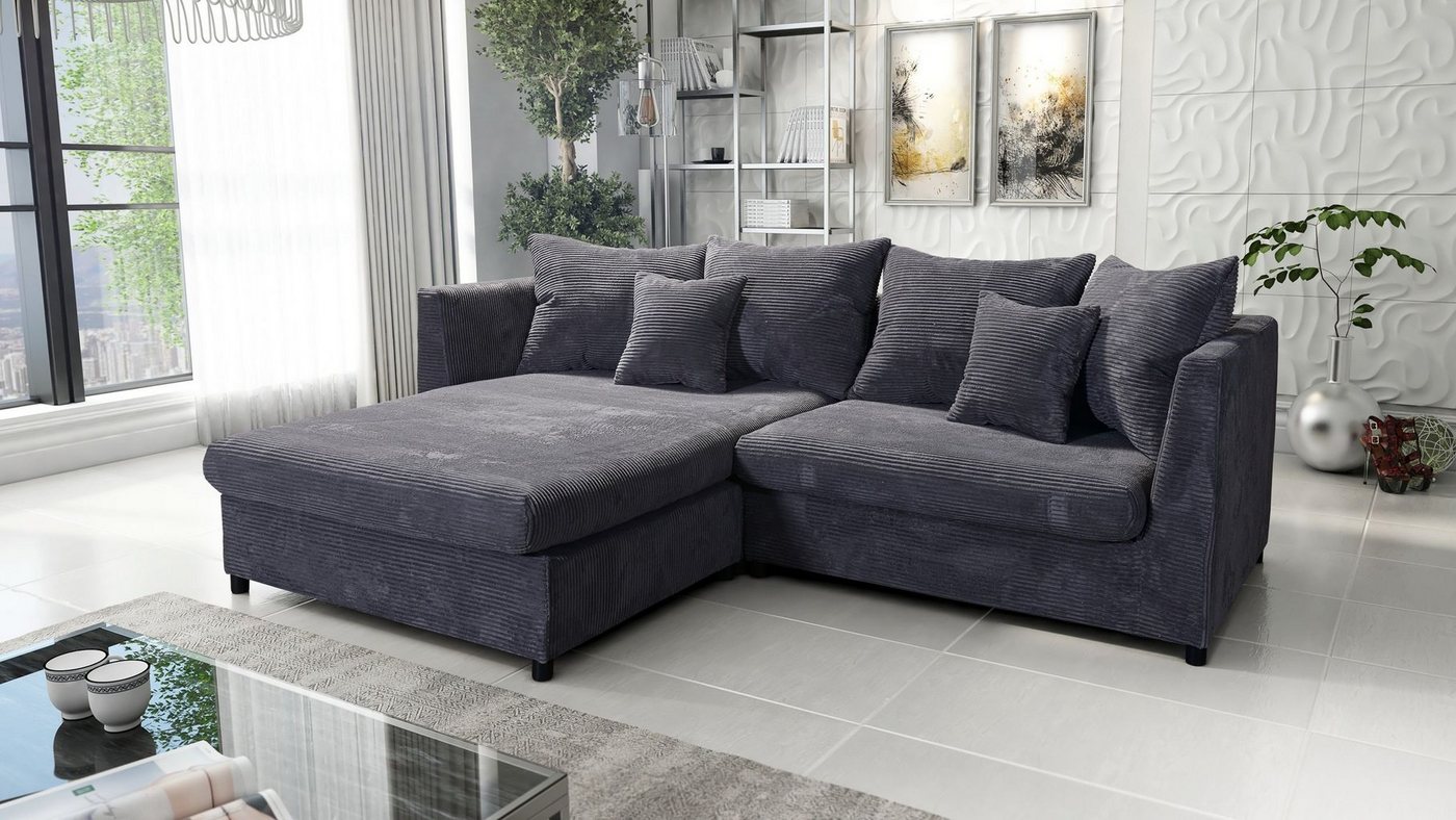 Küchen-Preisbombe Sofa Couch Ecksofa Eckcouch Wohnlandschaft Pam 2 Cord Bezug, Sofa in L-Form von Küchen-Preisbombe