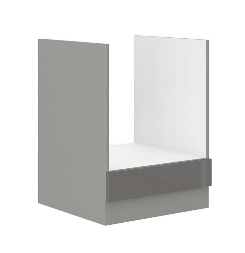 Küchen-Preisbombe Herdumbauschrank 60 cm Küche Bianca Grey Grau Hochglanz Küchenzeile Küchenblock von Küchen-Preisbombe