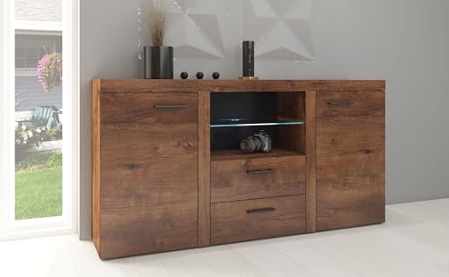 Kuechen-preisbombe TOP Kommode Sideboard Rumba Wohnwand Wohnzimmer Anbauwand Eiche Lefkas matt von Kuechen-preisbombe
