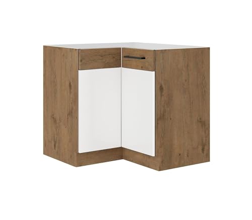 Vigo Eckunterschrank 90x90 Eiche Lancelot Weiß Hochglanz Küchenzeile Einbauküche Vigo Eckunterschrank 90x90 Eiche Lancelot Weiß Hochglanz Küchenzeile Einbauküche von Kuechen-preisbombe