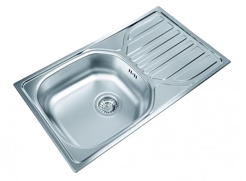 Edelstahlspüle 76cm x 43,5cm mit Ablage Spüle, Einbauspüle, Waschbecken, Küchenspüle von Kuechen-preisbombe