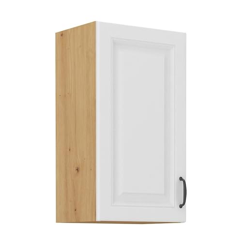 Hängeschrank 40 cm Stilo Weiss + Eiche Artisan Küchenzeile Küchenblock Küche von Kuechen-preisbombe