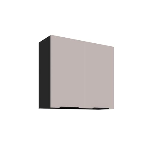Küchen Hängeschrank 80 cm Küche Arona Kaschmir beige matt + Schwarz matt Küchenzeile Küchenblock Küche Einbauküche Küchen Hängeschrank 80 cm Küche Arona Kaschmir beige matt + Schwarz matt Küchenzeile Küchenblock Küche Einbauküche von Kuechen-preisbombe