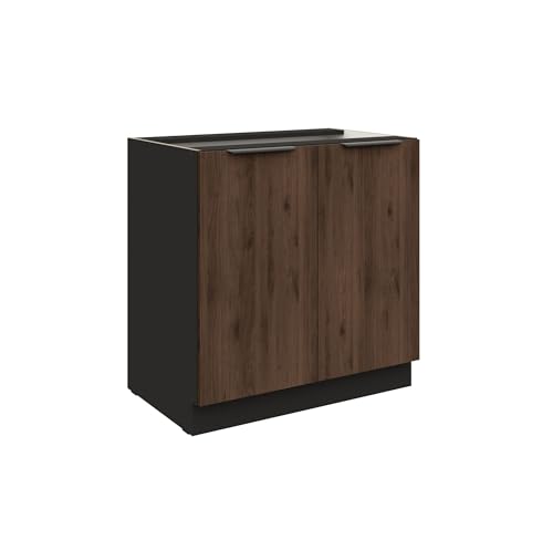 Küchen Unterschrank 80 cm Küche Monza Okapi Nußbaum Küchenzeile Küchenblock von Kuechen-preisbombe