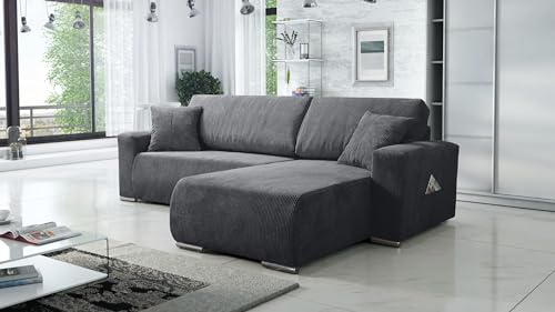 Kuechen-preisbombe Sofa Couch Ecksofa Eckcouch Wohnlandschaft Schlaffunktion Lincoln Cord Bezug von Kuechen-preisbombe