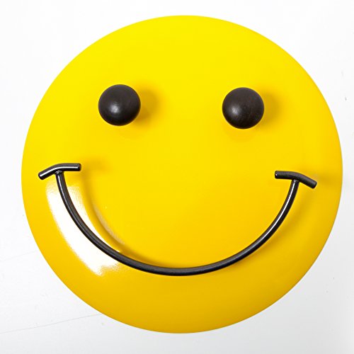 küchenmix Wandgarderobe Smiley Garderobenhaken (24,5 cm, Gelb) von küchenmix