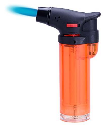 Jet Flame 'Creme Brulee', Küchenbrenner Gas Flambierer, Sturm-Feuerzeug (1x Orange) + 1x (Konsumany® Stab- Sturmfeuerzeug 12,5 cm Lang) von Küchenbrenner
