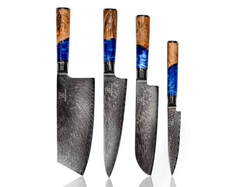 Küchenkompane Messer-Set Damaskus Messerset 67 Lagen Damaststahl und japanischer VG10 Stahlkern (3-tlg) von Küchenkompane