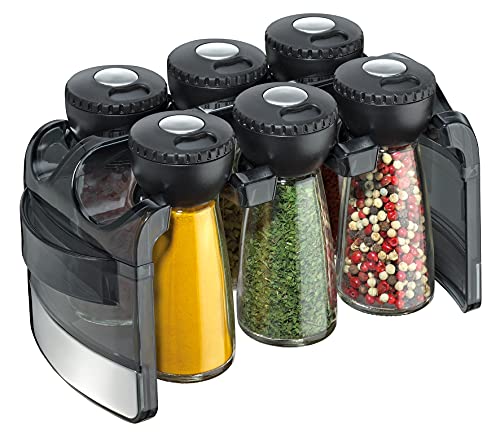 Gewürzständer mit 6 Gläsern, schwarz von Küchenprofi