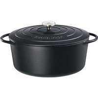 KÜCHENPROFI Bratentopf oval Gusseisen mit Deckel 7 l 33x12,9cm schwarz von Küchenprofi