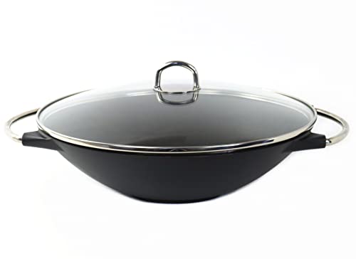 KÜCHENPROFI Wok-Set Premium Ø 36cm mit Glasdeckel (Größe: 36 cm) von Küchenprofi